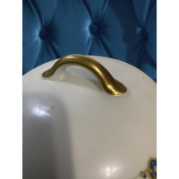 Vintage Covered Butter Dish – Noritake Japan Romeo, Cottagecore Blue Gold China, - Picture 6 of 9